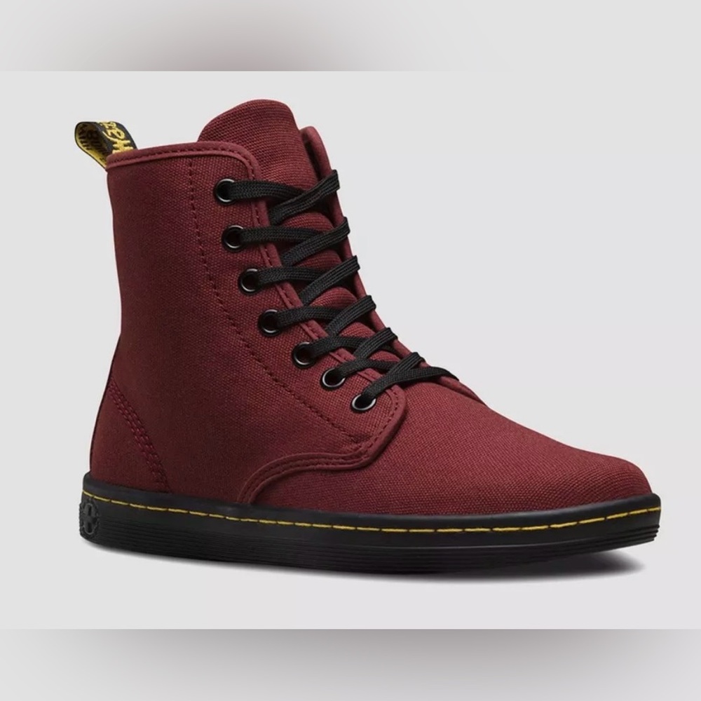Dr. Martens Women’s Shoreditch Canvas Shoe/Boot in Cherry Red